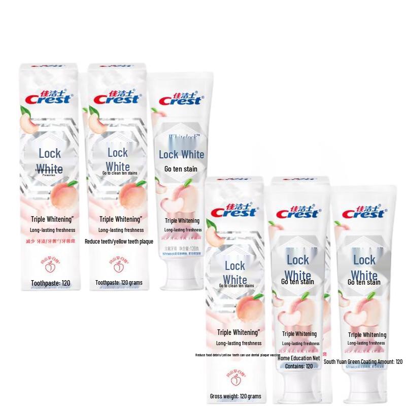 Crest Dual-Color Lock White Peach Toothpaste