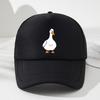 White Goose Print Mesh Baseball Cap, Fashionable Truck Driver Cap, Adjustable, Suitable for Outdoor Picnics, Hiking, Fishing