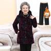 Dámská zimní bunda s bavlněnou výplní pro starší ženy - Zesílený sametový kabát pro 70leté