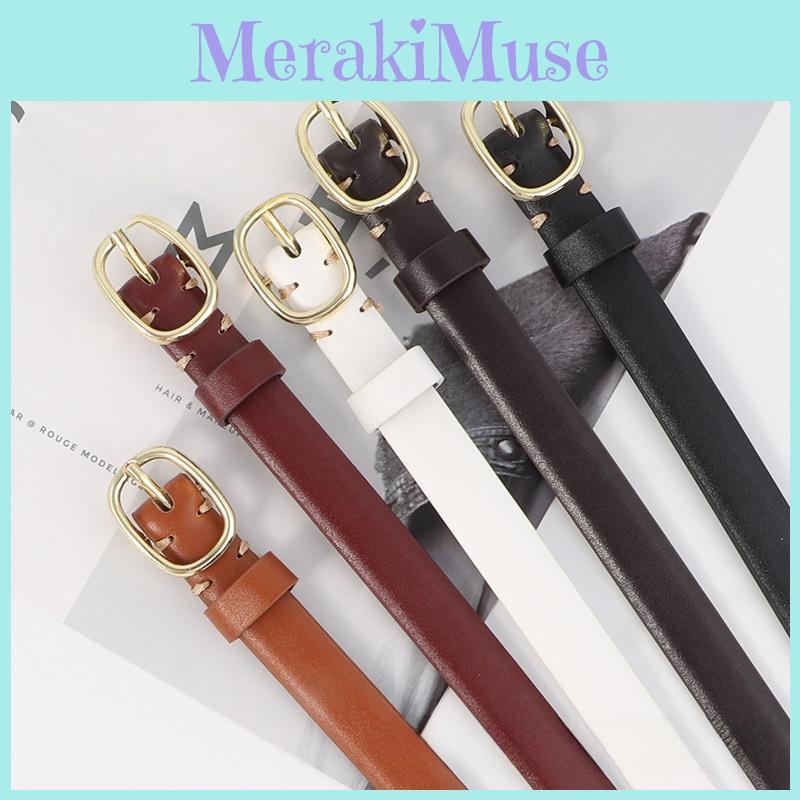 Vintage Style Ladies Jeans Belt Pu Material With Metal Pin Buckle For Daily Use