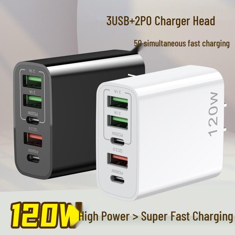 120W Multi-Port USB Charger for Apple, Android, Huawei, Xiaomi, OPPO