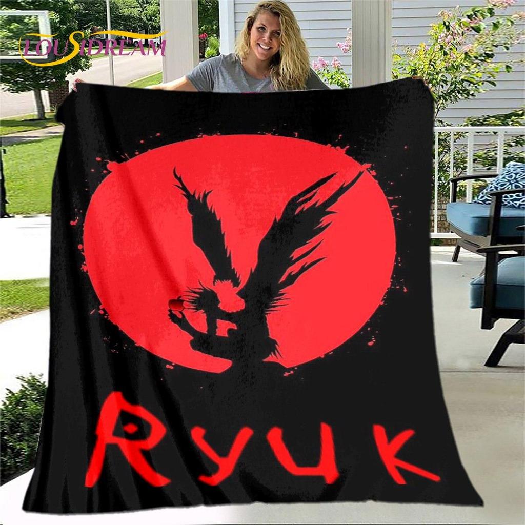 Anime Death Note Skräck Tecknad filt, Flanellfilt Slängfilt, Mjuk varm filt för Vardagsrum Sovrum Sängar Soffgåva