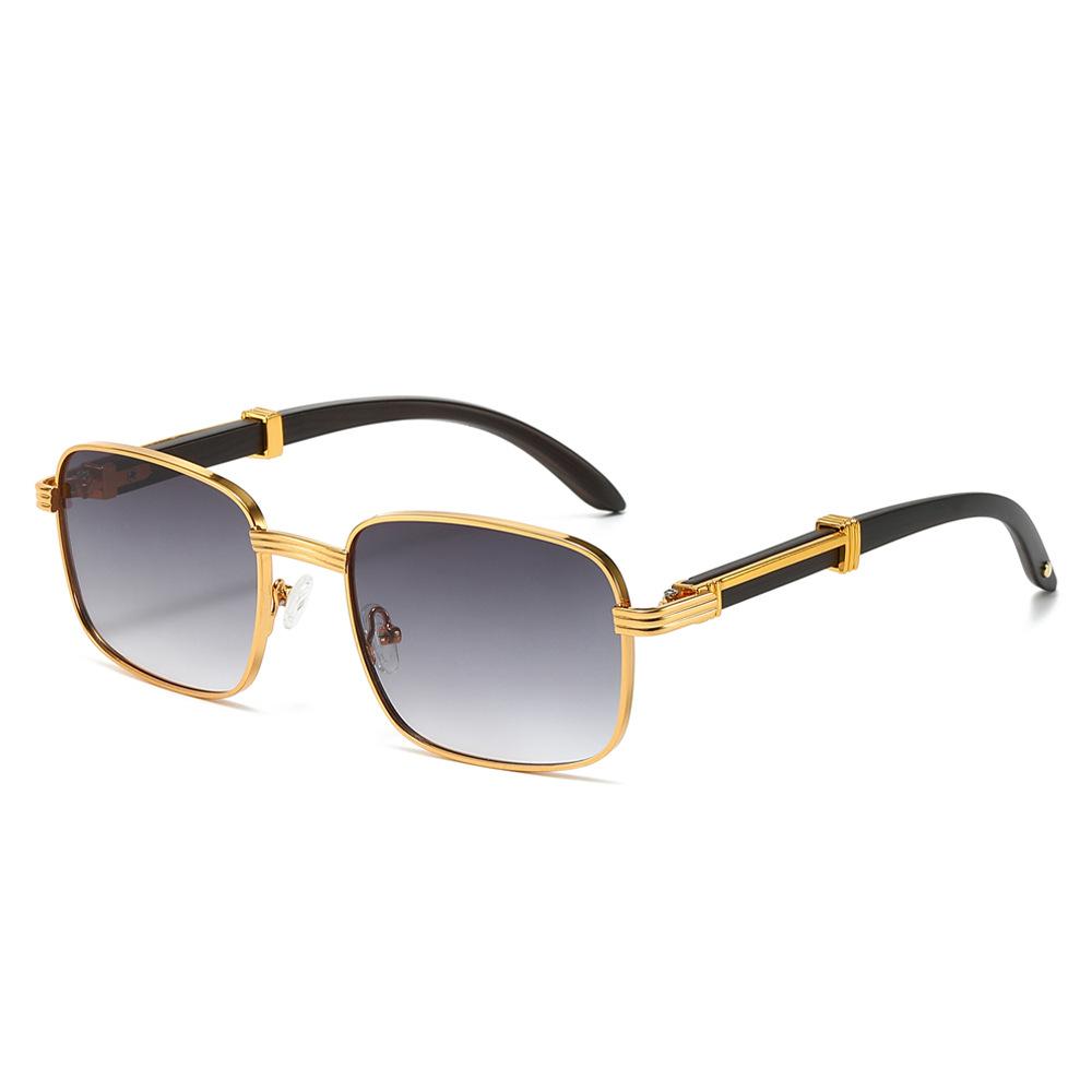 Retro Imitation Wood Grain Sunglasses Men S Square Sunglasses Women S Trend Uv-Proof Sunglasses Regular