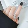 Rotatable Flower Moon Star Open Ring For Women Anti Anxiety Stress Relief Micro Paved Zircon Jewelry