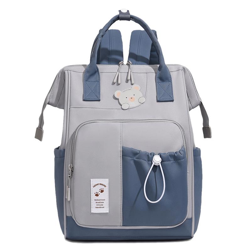 Zaino in Nylon Orsetto Carino per Donna Grande Capacità Multitasche Scuola Viaggio Daypack Leggero