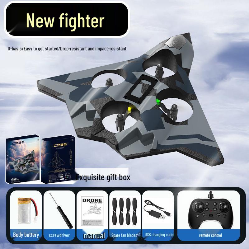 Cross-border Model Airplane Fighter: Durable Beginner Quadcopter Drone Remote Control Toy for Boys.
