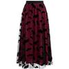 Women's Halloween Print Mesh Maxi Skirt with Elastic Waist for Party Costume