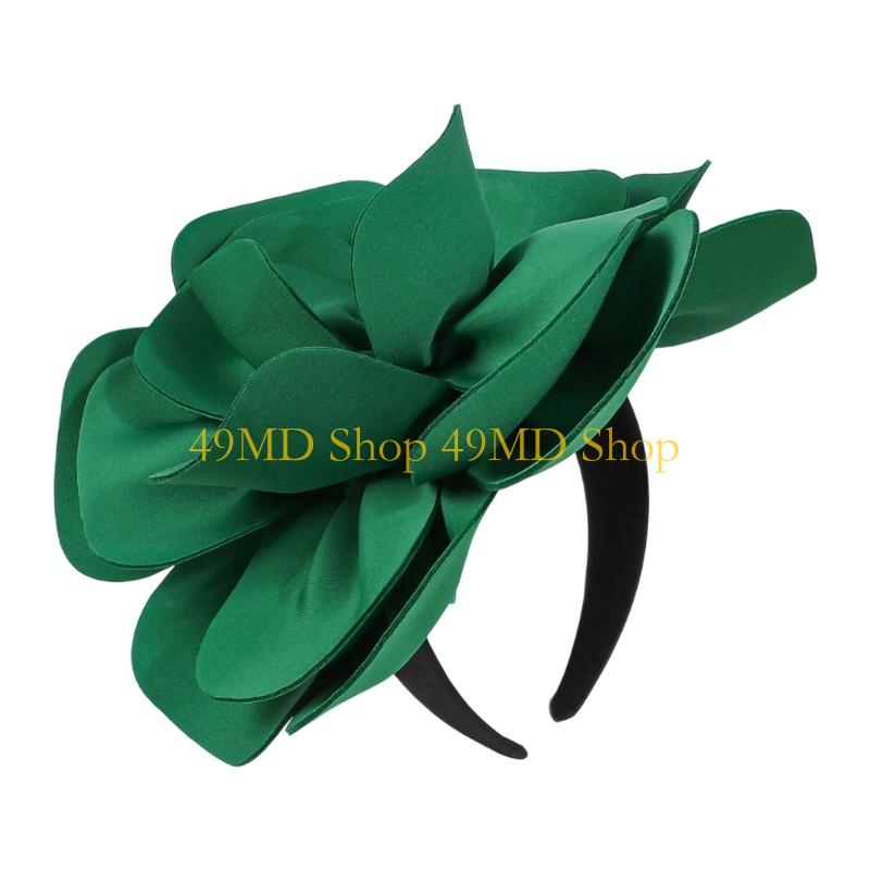 49MD Fabric Flower Headbands Bold Evening Event Hair Accessory Hairpiece Stylish Design