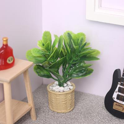 1:12 Puppenhaus Miniatur Simulation Grünpflanze Minze Baum Topfpflanze Mini Blumen Topf Ornamente Modell Haus Garten Dekor Spielzeug