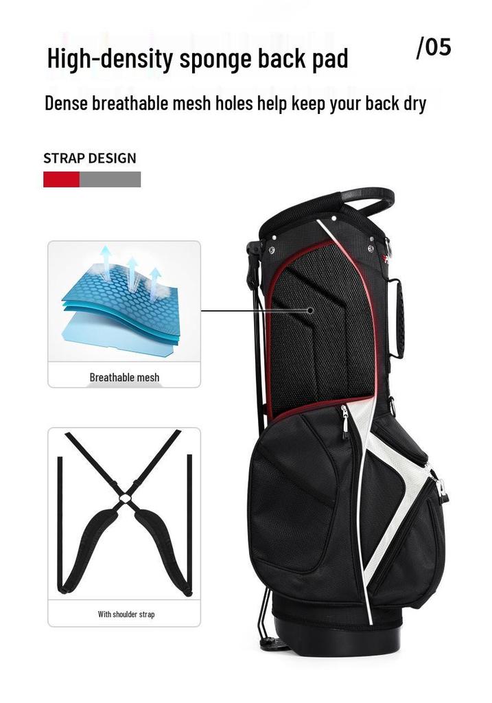 PGM Golf Stand Bag: Unisex, 14-Slot, Double Straps, Lightweight & Portable.