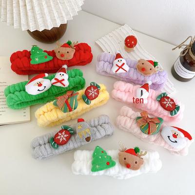 Weihnachts-Plüsch-Make-up-Stirnband für Damen