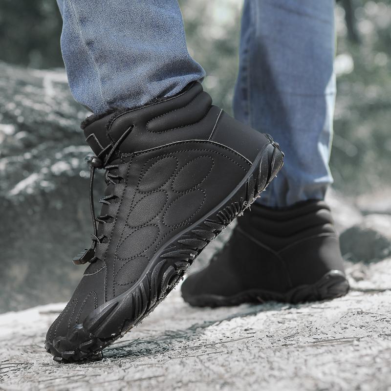 Fashion Winter Booties Men Snow Bare Foot Casual Shoes Outdoor Work Shoes Ladies Warm Fur Men Ankle Shoes Snow Boots
