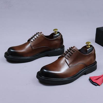 Chaussures en cuir haut de gamme formelles en cuir business décontractées pour les trajets quotidiens chaussures en cuir de vachette première couche pour hommes