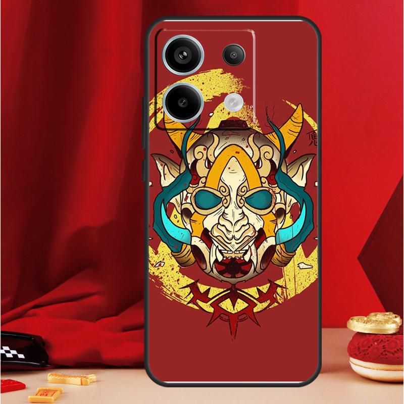 Japanese Hannya Oni Mask Case For Xiaomi Redmi Note 14 12 11 10 13 15 Pro Plus Redmi 15 13 10C 12C 13C 14C 15C Funda