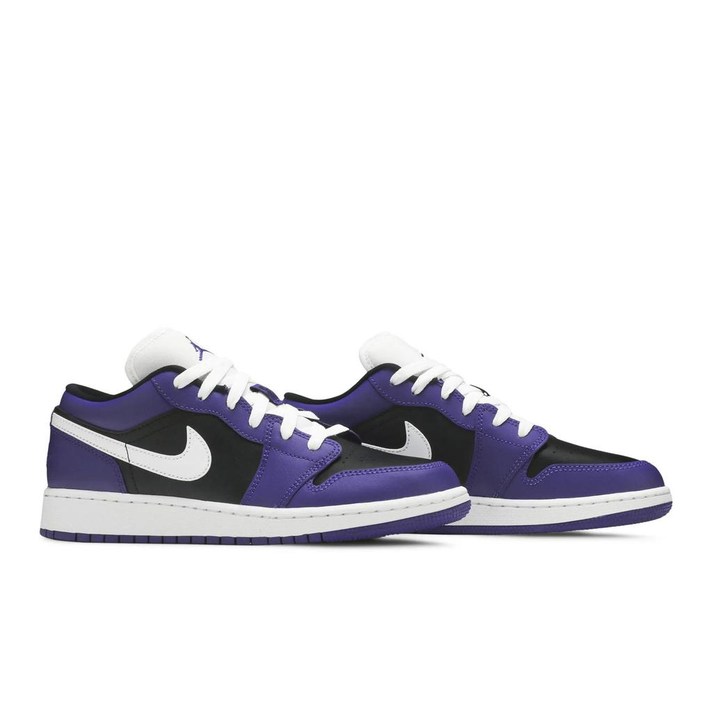 Air Jordan 1 Low Grade School 'Black Court Purple' (Unisex) Court Purple / White / Black Kids' Basketball Shoes 553560 501