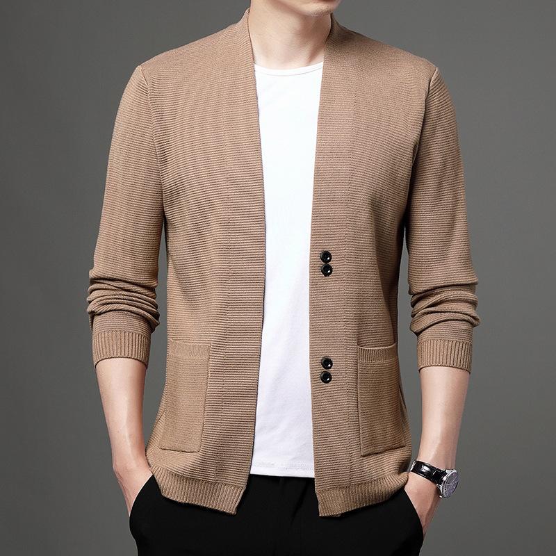 Men's Spring and Autumn Cardigans, Sweaters, Casual Sweaters, Trendy Loose and Versatile Jackets, Sweater Tops for Young and Middle-aged People