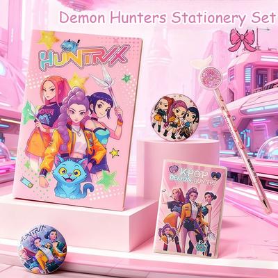 K-POP Demon Hunters Anime Merch Zestaw Papierniczy, Artykuły Szkolne dla Uczniów i Prezent dla Dzieci