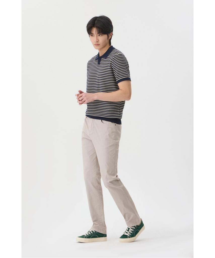 BRENTWOOD [Liberty] Washable Striped Polo Neck Sweater Brwam26512Nyx