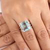 Himmelblauer Topas Edelstein 925 Sterling Silber Schmuck Designer Verlobungsring Für Sie RR-78-7