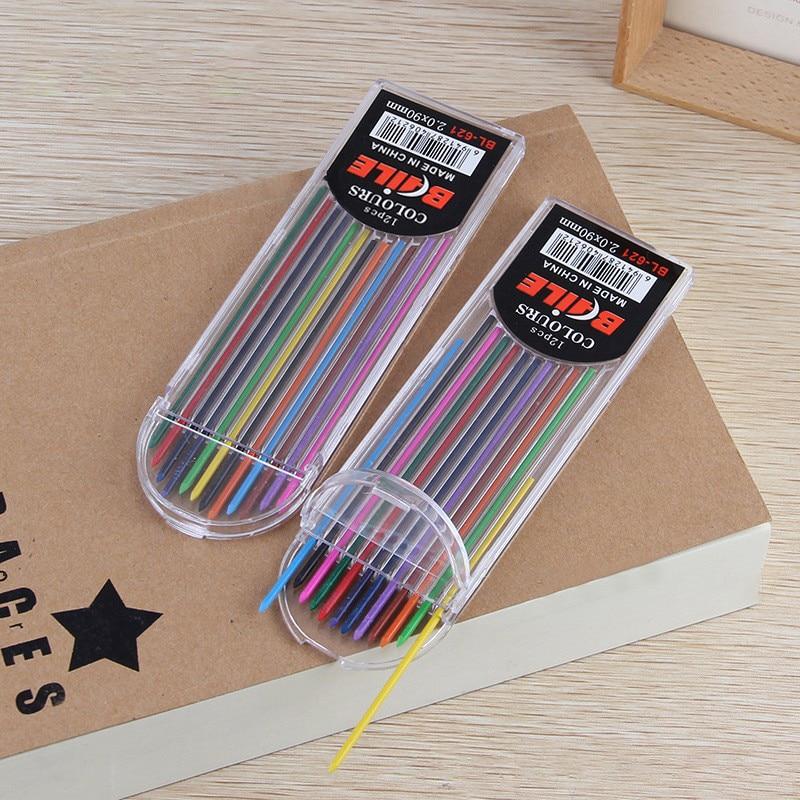 200Pcs 0.5/0.7mm Mechanical Pencil Leads 2B Pencil Rod Automatic Pencil Core Refill 12Pcs 2.0mm Core Art Sketch Drawing Supply