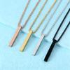 Stainless Steel Engraved Cubic Pillar Necklace - Laser Printing Metal Festival Gift