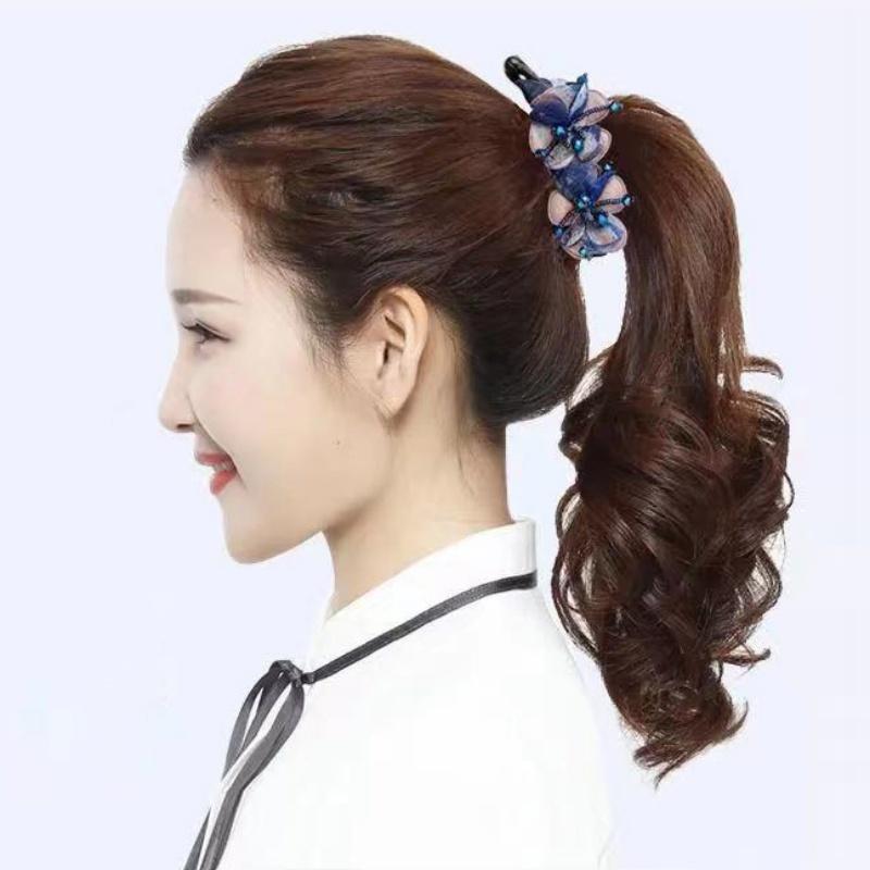 Drehspange Haarnadel Top-Klammer Rutschfeste Bananenklammer Vertikale Klammer Kopfschmuck Schlicht Anmutig Pferdeschwanz-Klammer