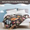 Cats Blanket Cat Present Soft Flannel Lightweight Cats and Flowers Throw Blanket for Kids Girls Boys All Season Cartoon Animals Blankets for Sofa