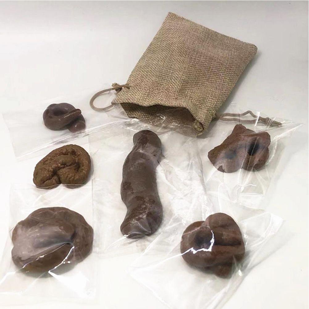 6Pcs/Set Poop Prank Toy Funny Toy Simulation Poop Poop Toys Novelty Fake Poo Toys Different Shapes for Halloween April Fools Day