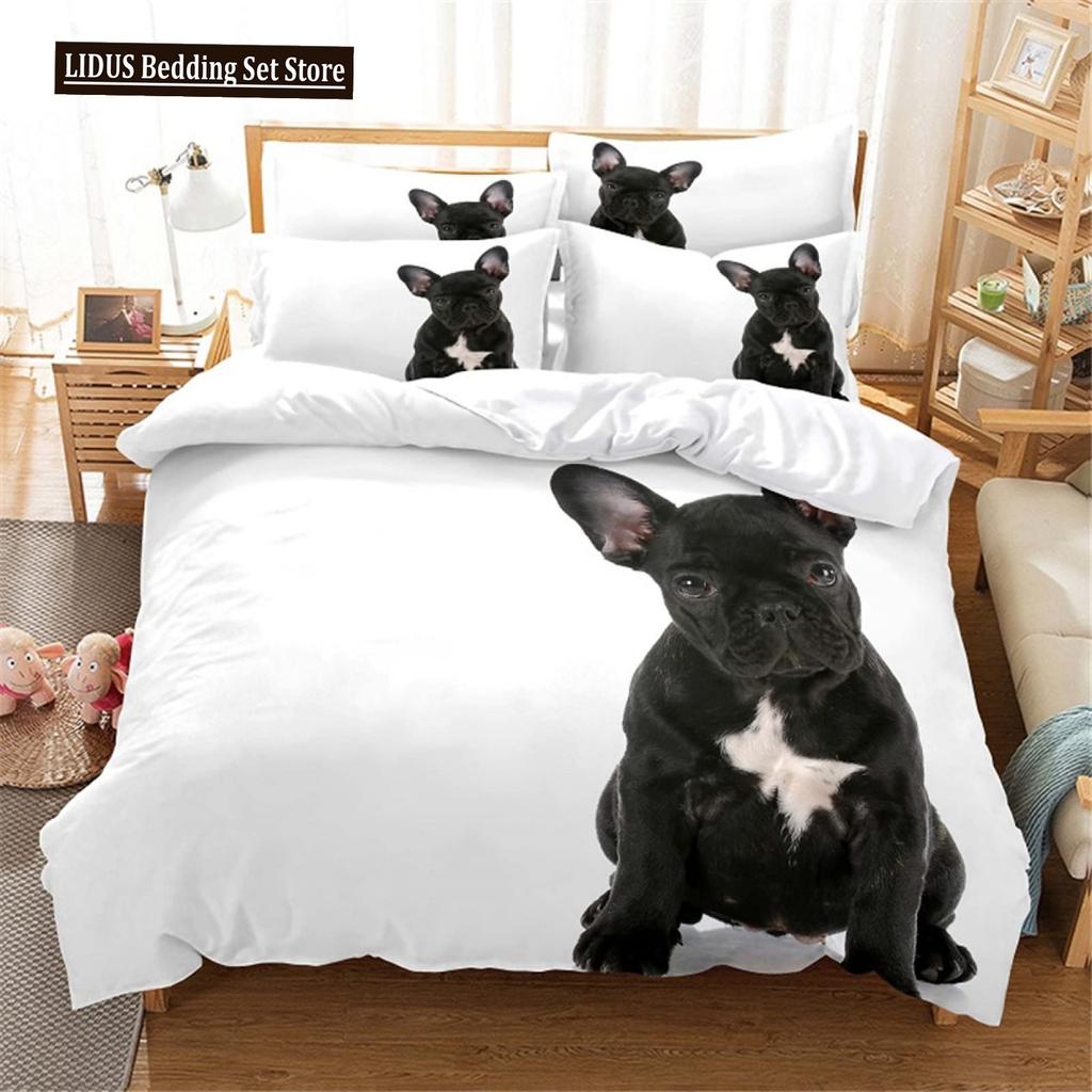 English Bulldog Duvet Cover Puppy Resting On A Sofa Funny Animal Photography Canine Decorative Seal Brown White Brown For Adults