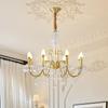 Nordic Wave Crystal Copper Chandelier for Dining Room, Bedroom, or Living Room