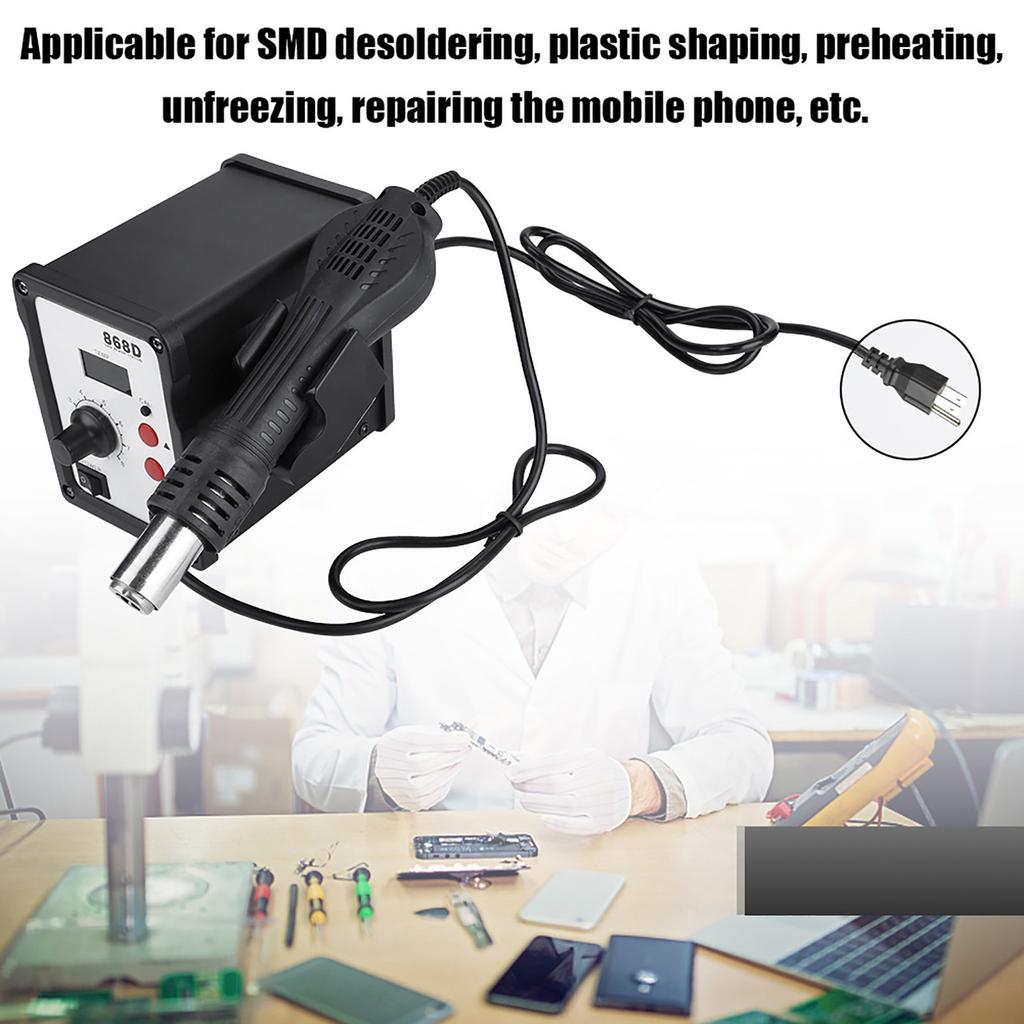 868D 700W Cyfrowy Wyświetlacz Hot Air Gun Heat Gun Stacja Lutownicza z 5 Dyszami