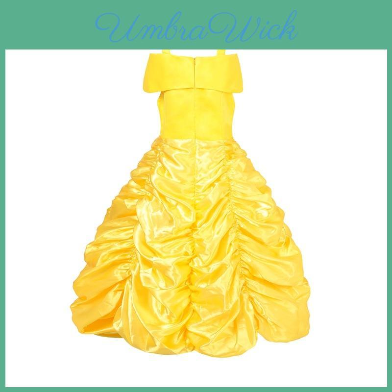 Beauty And The Beast Belle Princess Dress For Girls With Cartoon Pattern And Soft Cotton Fabric For Holiday Celebrations