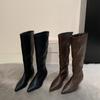 Minimalist style cat and short boots women's big tube wide version medium tube thin boots fried street tooling boots tide