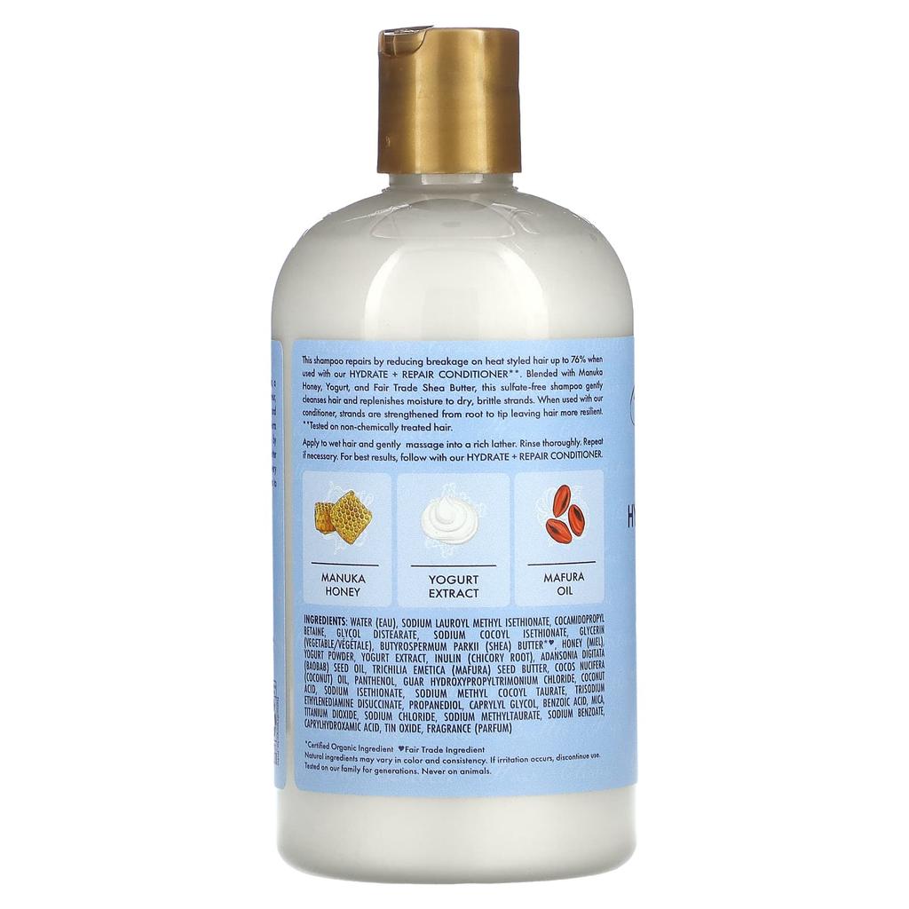 Manuka Honey & Yogurt, Hydrate + Repair Shampoo, with Mapura and Baobab Oil, 384 Ml (13 Fl Oz)