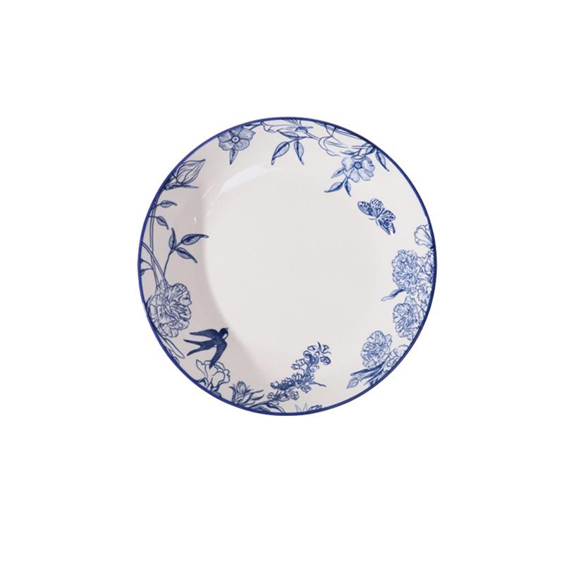 Trendiger chinesischer Stil Keramikteller Exquisite Schmetterling Große Fisch Teller Haushaltsgeschirr Exquisiter Nachmittagstee Dessertteller