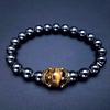 HNSP Beaded Bracelet For Men Natural Stone Tiger Eye Bead Black Stone Elastic Rope Hand Chain Jewelry Accessories