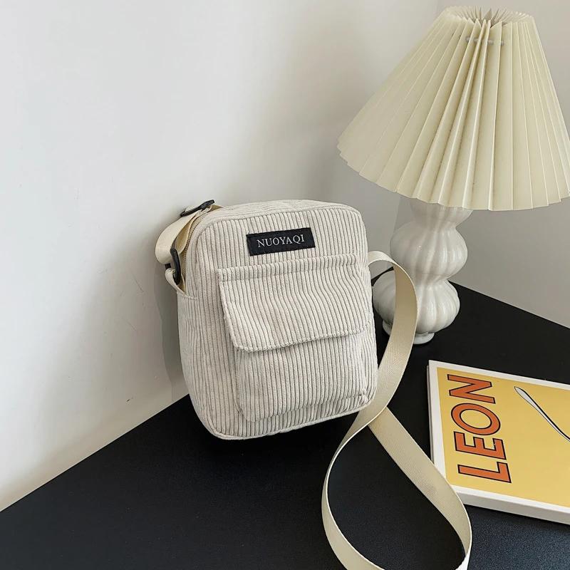 Fashion Women Corduroy Crossbody Messenger Bag Shoulder Bags Ladies Casual Handbag for Women