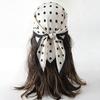 Minimalist Polka Dot Print Square Scarf Lightweight Bandana Satin Silk Hijab for Women Beach Vacation Neck Hair Accessory