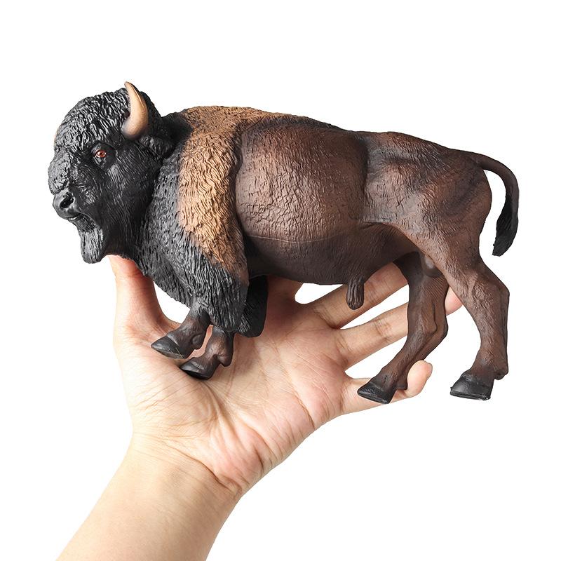 Large American Bison Buffalo Model Toy for Children's Learning