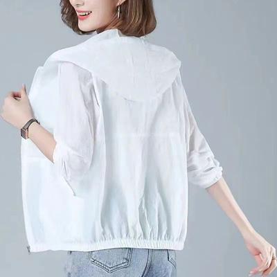 Sunscreen Clothing Women's Middle-aged Mothers Summer Long-sleeved Lightweight Jacket Loose Women's Casual Hooded Sunscreen Clothing