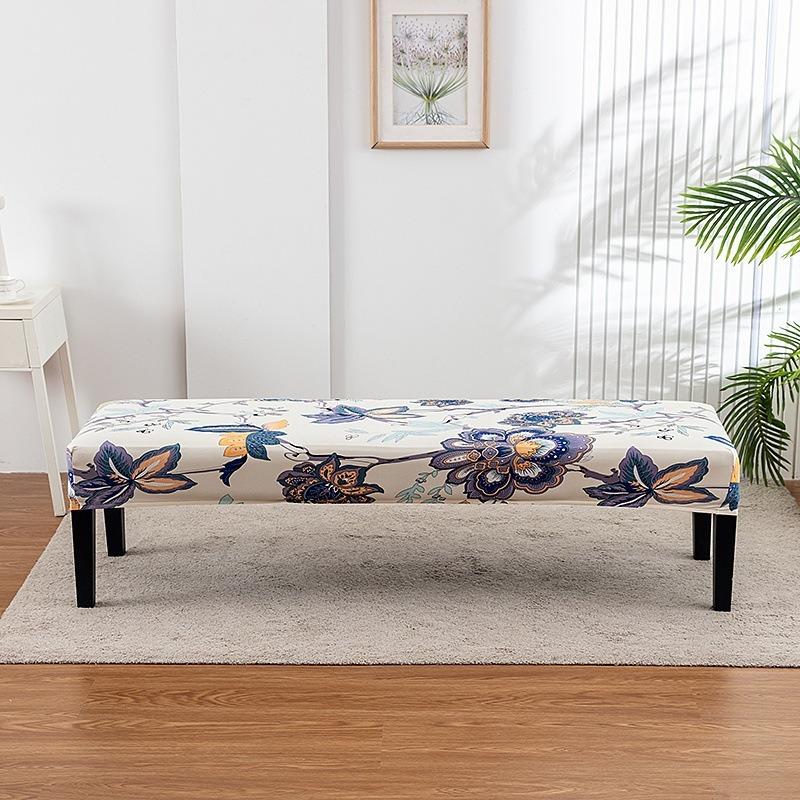 1Pc Long Bench Cover Stretch Polyester Removable Washable Anti-Dirty Piano Stool Chair Covers Living Room Bedroom Seat Protector