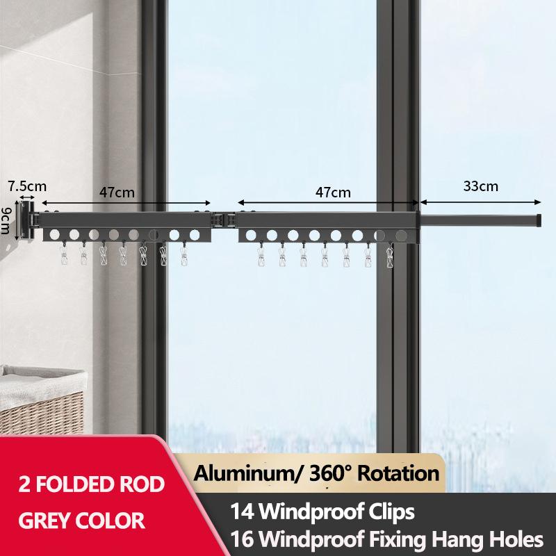 Wall Mounted Clothes Drying Rack Folding Extendable Clothesline Clothes Retractable Organizer Laundry Holder Wall Clothesline