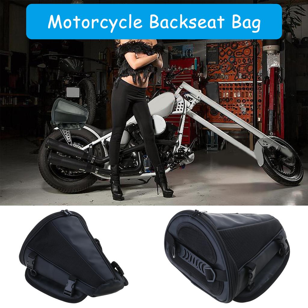 Motorcycle Rear Seats Bag with Adjustable Strap Suitable for Helmets Storage Holder Backpack Expandable Travel Essential