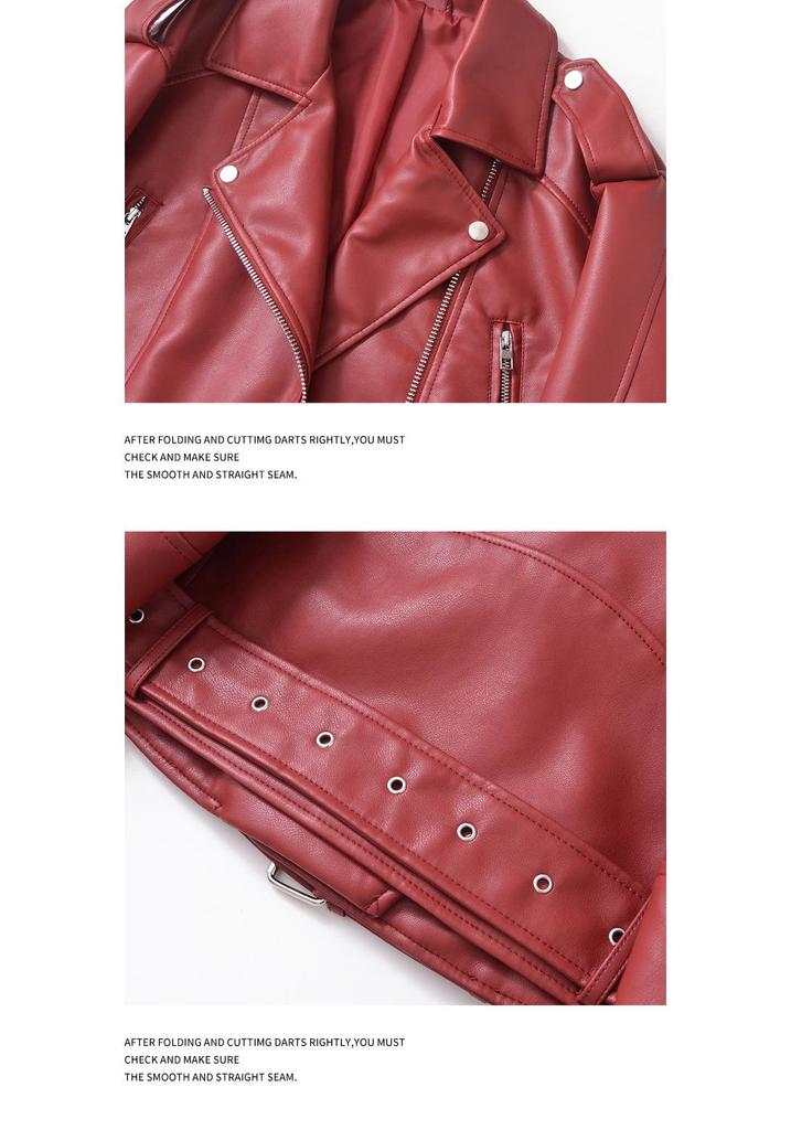 Giacca da Donna Bicolore Distressed in Ecopelle PU con Revers, Taglio Ampio, Stile Europeo e Americano, 2025