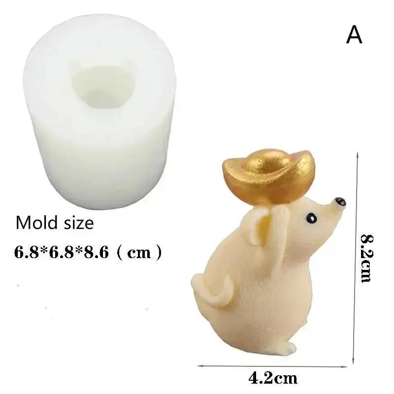 1 ks Silikonová forma na model myši Krásná 3D Ručně vyráběná Forma na kostkový cukr Kreativní DIY Čokoládová dortová pryskyřičná forma