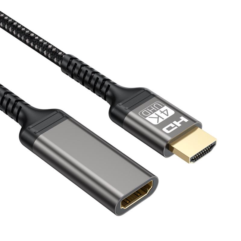 Gold-Plated HDMI 2.0 Male to Female Extension Cable, 4K HD for Computer, TV, Projector.