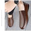 Men's Leather Casual Shoes Breathable Slip On Lazy Driving Shoes High-end Office Fashion Shoes