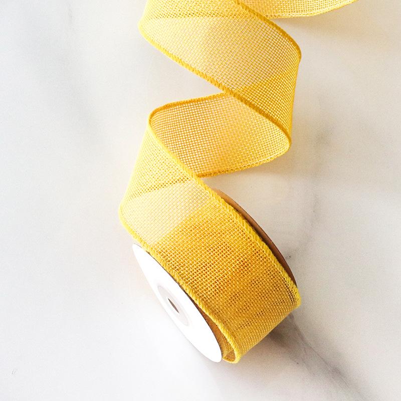Burlap Ribbon Iron Wired Edge Gift Wrapping Ribbons Iron Wired Edge Ribbons 5 Yards Roll Imitation Linen Ribbon For Bows Event