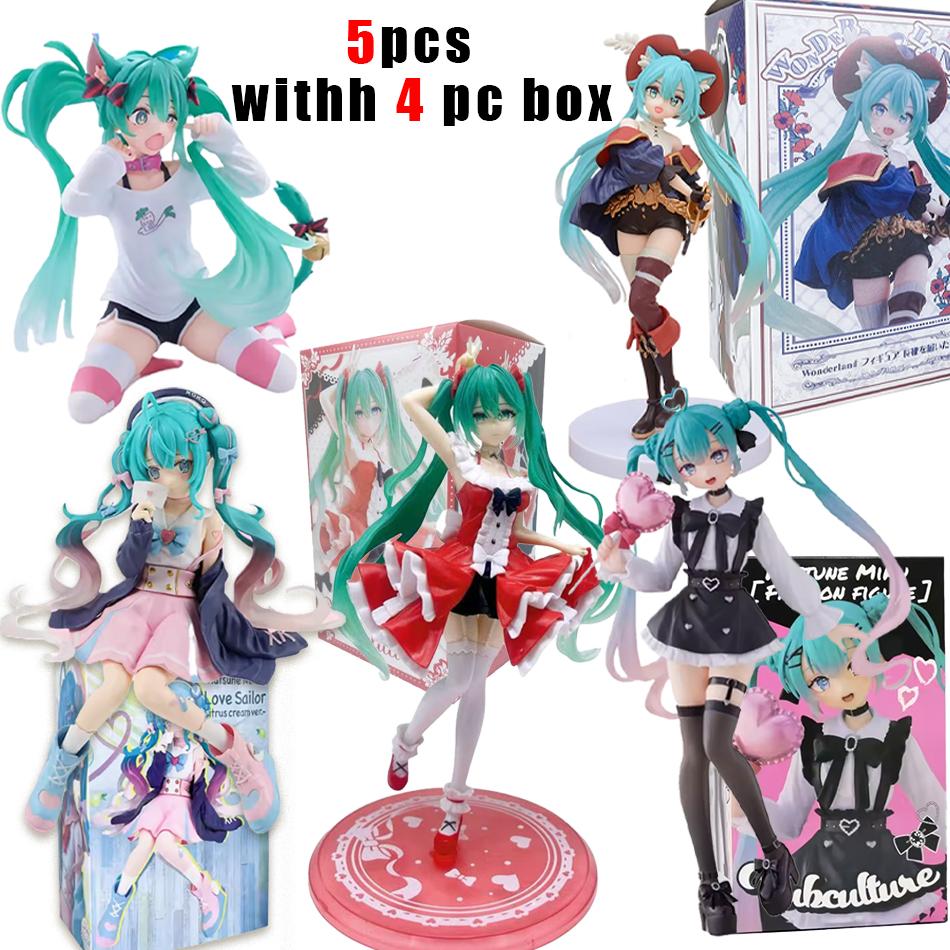 20CM Anime Hatsune Miku X Cinnamoroll Figure Anime Peripheral Collectible Models Decorative Decorations Children Kawaii Gift‘s