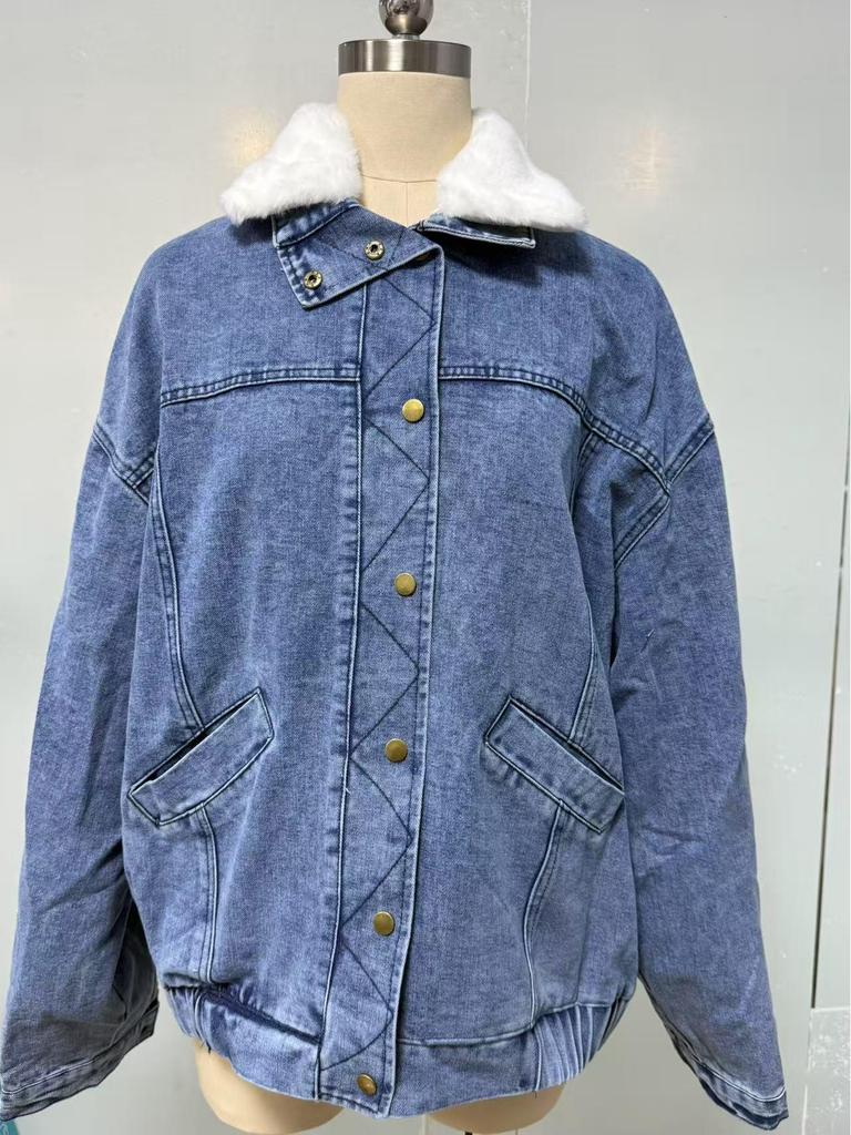2025 New Arrival European Style Women's Winter Chic Denim Jacket – Fashionable & Age-Reducing
